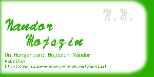 nandor mojszin business card
